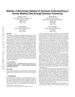 MobQA: A Benchmark Dataset for Semantic Understanding of Human Mobility Data through Question Answering