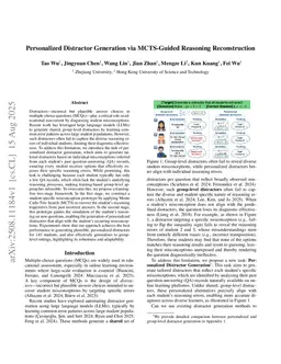 Personalized Distractor Generation via MCTS-Guided Reasoning Reconstruction