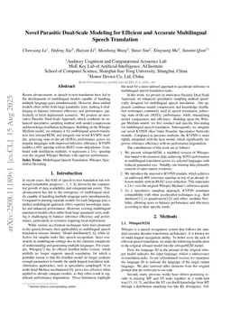 Novel Parasitic Dual-Scale Modeling for Efficient and Accurate Multilingual Speech Translation