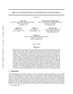 Meta-learning Structure-Preserving Dynamics