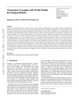 Visuomotor Grasping with World Models for Surgical Robots