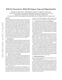 RAG for Geoscience: What We Expect, Gaps and Opportunities