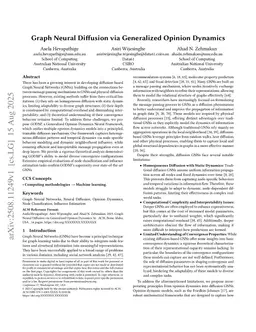 Graph Neural Diffusion via Generalized Opinion Dynamics