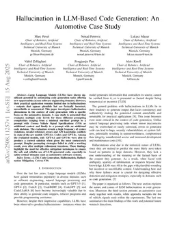 Hallucination in LLM-Based Code Generation: An Automotive Case Study