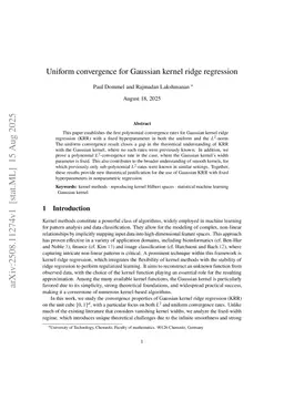 Uniform convergence for Gaussian kernel ridge regression