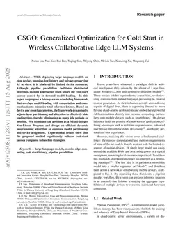 CSGO: Generalized Optimization for Cold Start in Wireless Collaborative Edge LLM Systems
