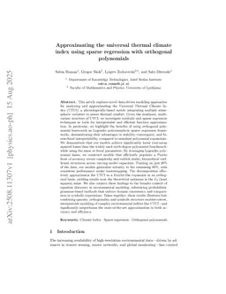 Approximating the universal thermal climate index using sparse regression with orthogonal polynomials