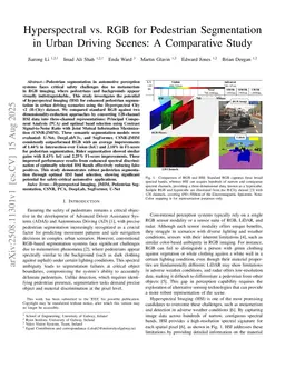 Hyperspectral vs. RGB for Pedestrian Segmentation in Urban Driving Scenes: A Comparative Study