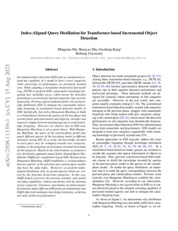 Index-Aligned Query Distillation for Transformer-based Incremental Object Detection