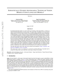 Semantically Guided Adversarial Testing of Vision Models Using Language Models