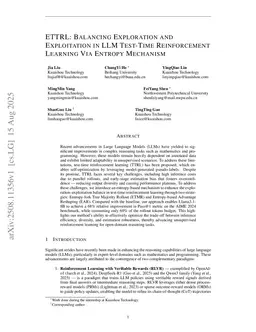 ETTRL: Balancing Exploration and Exploitation in LLM Test-Time Reinforcement Learning Via Entropy Mechanism