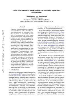 Model Interpretability and Rationale Extraction by Input Mask Optimization