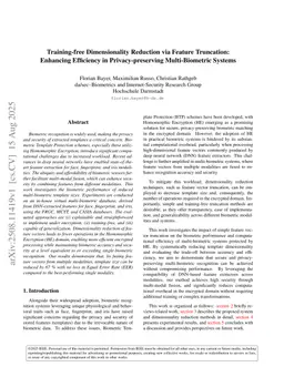 Training-free Dimensionality Reduction via Feature Truncation: Enhancing Efficiency in Privacy-preserving Multi-Biometric Systems