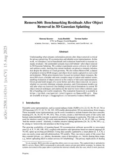 Remove360: Benchmarking Residuals After Object Removal in 3D Gaussian Splatting