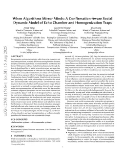When Algorithms Mirror Minds: A Confirmation-Aware Social Dynamic Model of Echo Chamber and Homogenization Traps