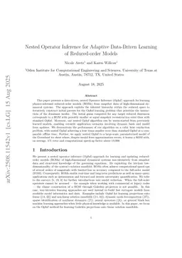 Nested Operator Inference for Adaptive Data-Driven Learning of Reduced-order Models