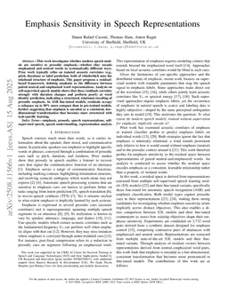 Emphasis Sensitivity in Speech Representations
