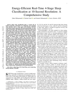 Energy-Efficient Real-Time 4-Stage Sleep Classification at 10-Second Resolution: A Comprehensive Study