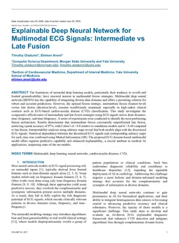 Explainable Deep Neural Network for Multimodal ECG Signals: Intermediate vs Late Fusion