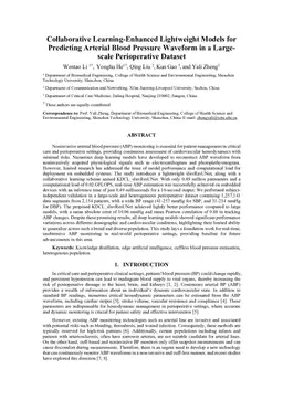 Collaborative Learning-Enhanced Lightweight Models for Predicting Arterial Blood Pressure Waveform in a Large-scale Perioperative Dataset