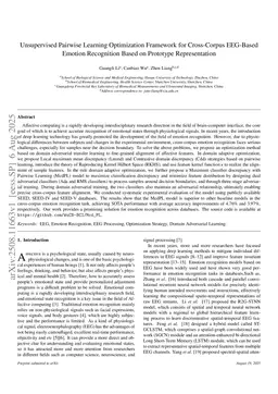 Unsupervised Pairwise Learning Optimization Framework for Cross-Corpus EEG-Based Emotion Recognition Based on Prototype Representation