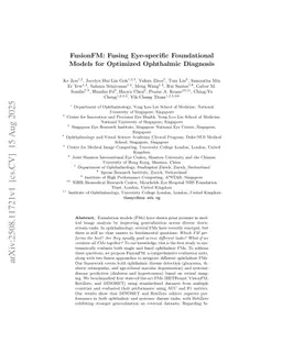FusionFM: Fusing Eye-specific Foundational Models for Optimized Ophthalmic Diagnosis