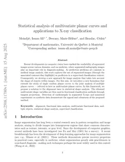 Statistical analysis of multivariate planar curves and applications to X-ray classification