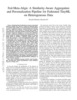 Fed-Meta-Align: A Similarity-Aware Aggregation and Personalization Pipeline for Federated TinyML on Heterogeneous Data