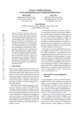 A Survey of Idiom Datasets for Psycholinguistic and Computational Research