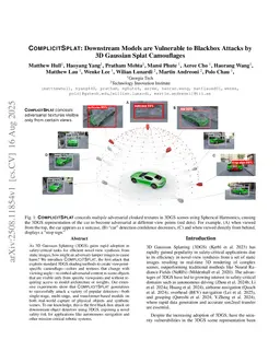 ComplicitSplat: Downstream Models are Vulnerable to Blackbox Attacks by 3D Gaussian Splat Camouflages