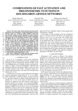 Combinations of Fast Activation and Trigonometric Functions in Kolmogorov-Arnold Networks