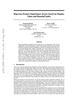 Rigorous Feature Importance Scores based on Shapley Value and Banzhaf Index