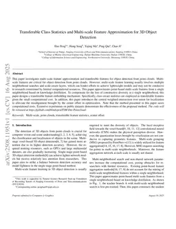 Transferable Class Statistics and Multi-scale Feature Approximation for 3D Object Detection