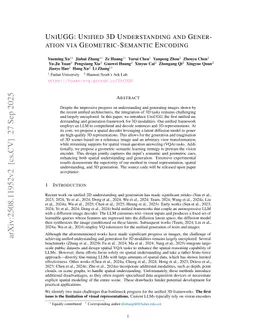 UniUGG: Unified 3D Understanding and Generation via Geometric-Semantic Encoding