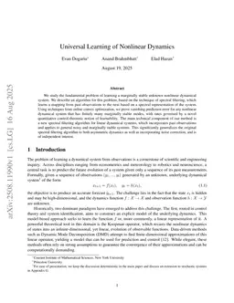 Universal Learning of Nonlinear Dynamics