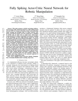 Fully Spiking Actor-Critic Neural Network for Robotic Manipulation