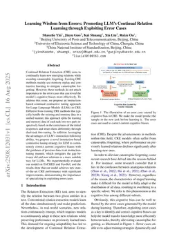 Learning Wisdom from Errors: Promoting LLM's Continual Relation Learning through Exploiting Error Cases