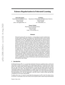 Fairness Regularization in Federated Learning