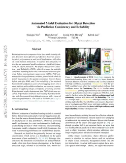 Automated Model Evaluation for Object Detection via Prediction Consistency and Reliability