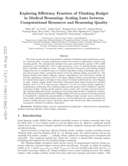 Exploring Efficiency Frontiers of Thinking Budget in Medical Reasoning: Scaling Laws between Computational Resources and Reasoning Quality