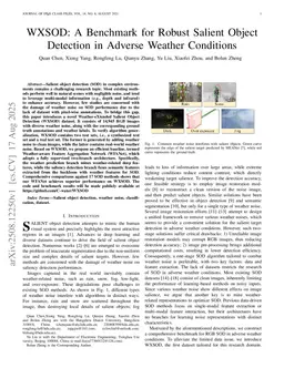 WXSOD: A Benchmark for Robust Salient Object Detection in Adverse Weather Conditions