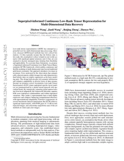 Superpixel-informed Continuous Low-Rank Tensor Representation for Multi-Dimensional Data Recovery