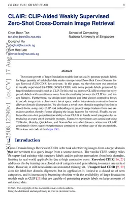 CLAIR: CLIP-Aided Weakly Supervised Zero-Shot Cross-Domain Image Retrieval