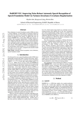 HuBERT-VIC: Improving Noise-Robust Automatic Speech Recognition of Speech Foundation Model via Variance-Invariance-Covariance Regularization