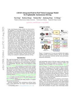 LMAD: Integrated End-to-End Vision-Language Model for Explainable Autonomous Driving