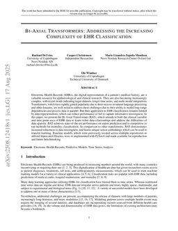 Bi-Axial Transformers: Addressing the Increasing Complexity of EHR Classification