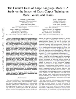 The Cultural Gene of Large Language Models: A Study on the Impact of Cross-Corpus Training on Model Values and Biases