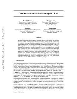 Cost-Aware Contrastive Routing for LLMs