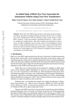 An Initial Study of Bird's-Eye View Generation for Autonomous Vehicles using Cross-View Transformers