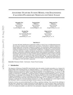 Anatomic Feature Fusion Model for Diagnosing Calcified Pulmonary Nodules on Chest X-Ray